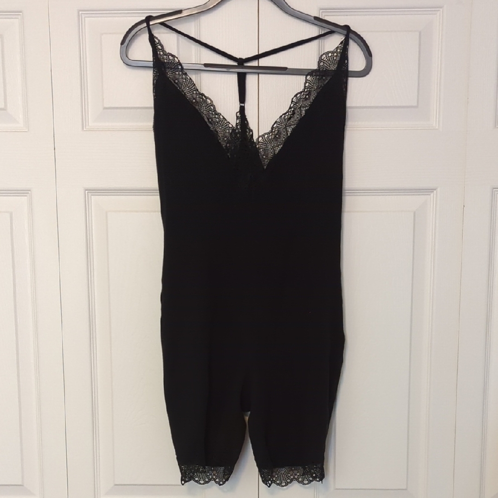 Free People Dark Lace Detail Top
